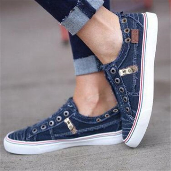 Size:4.5-11 Women Eyelet Canvas Upper Casual Sneakers Shoes