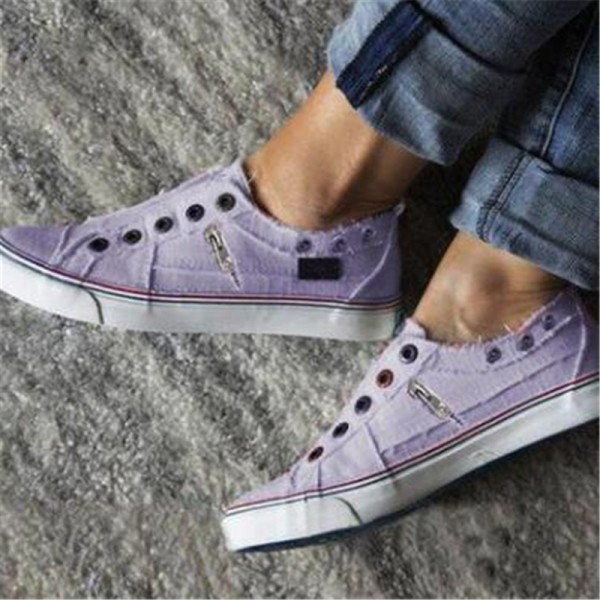 Size:4.5-11 Women Eyelet Canvas Upper Casual Sneakers Shoes