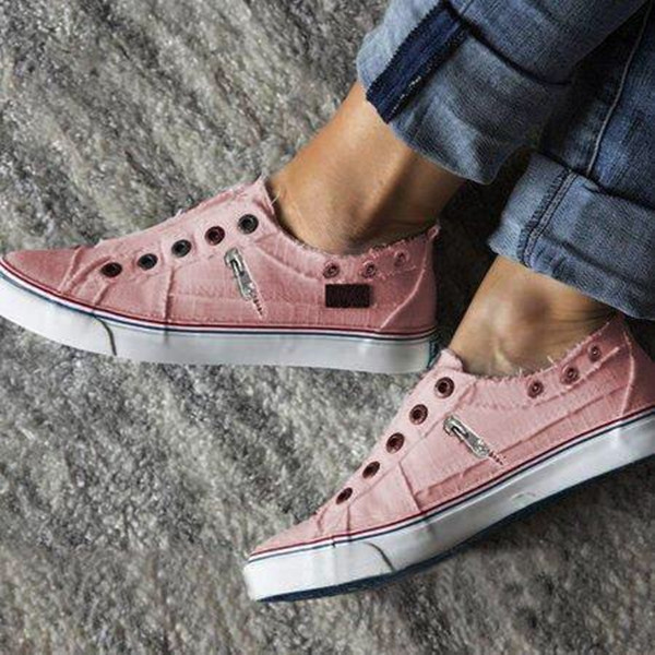 Size:4.5-11 Women Eyelet Canvas Upper Casual Sneakers Shoes