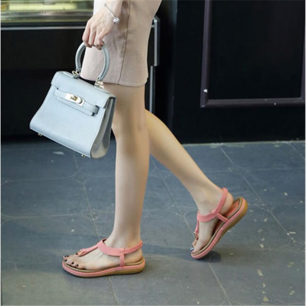 Size:4.5-10 Women Fashion Color Blocking Patchwork Sandals