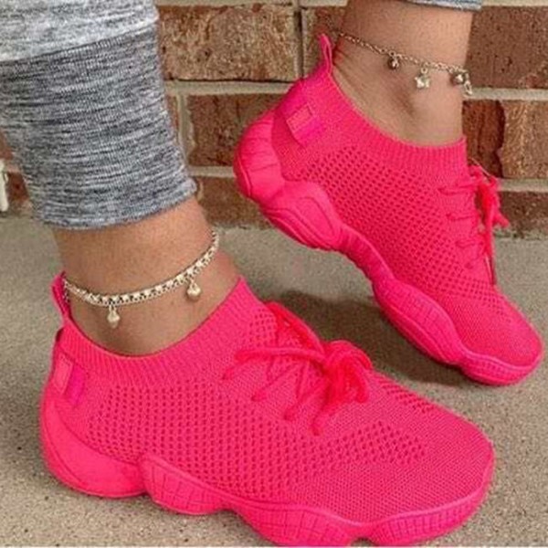 Women Fashion Casual Solid Color Breathable Mesh Sneakers