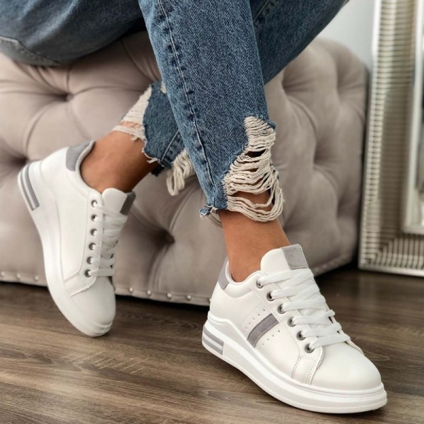 Size:4.5-11 Women Leisure Color Blocking Round-toe PU Sneakers