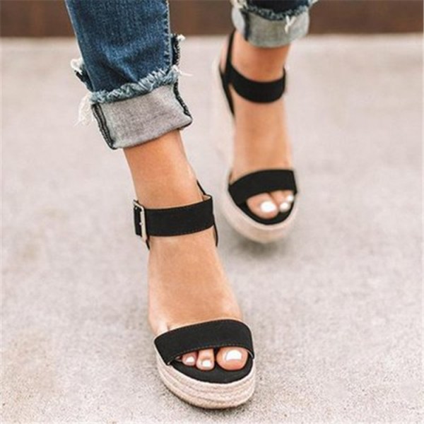 Size:4.5-11 Women Plue Size Ankle Strap Wedge Heel...