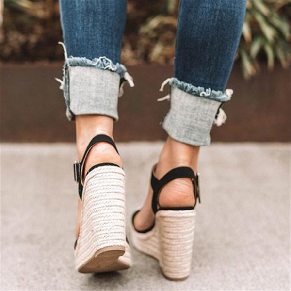 Size:4.5-11 Women Plue Size Ankle Strap Wedge Heels