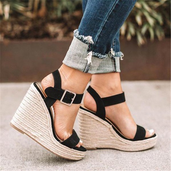 Size:4.5-11 Women Plue Size Ankle Strap Wedge Heels