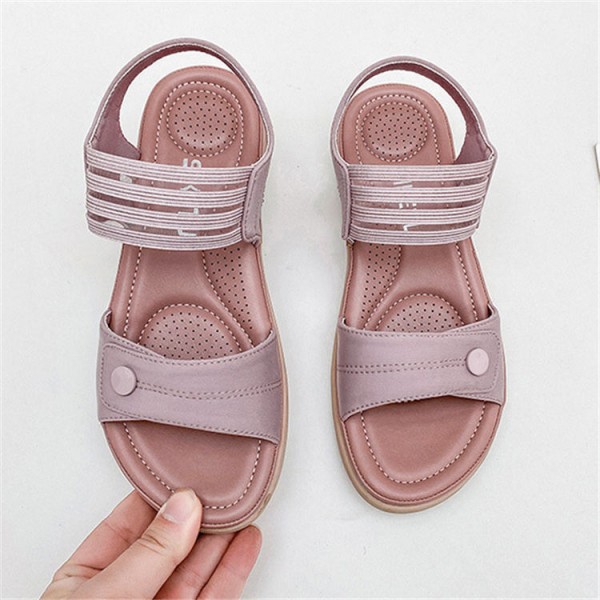 Size:6-10 Women Fashion Color Blocking Stripe Sandals