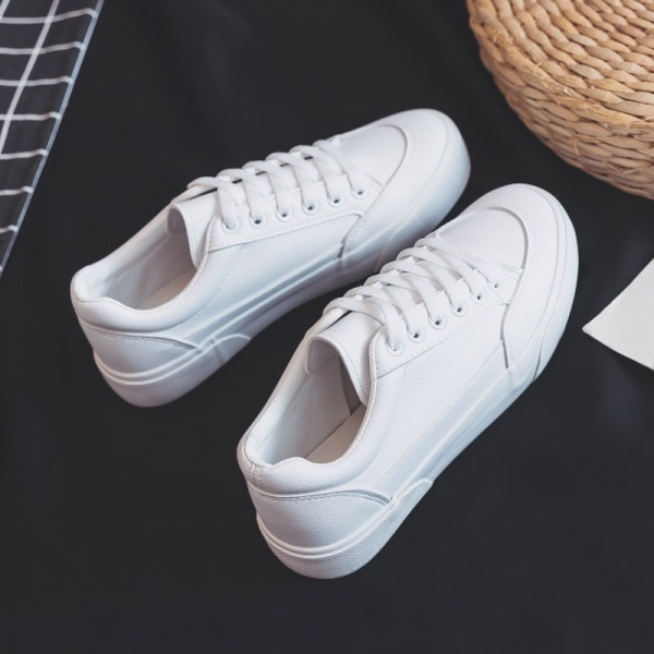 Size:4.5-9 Women Fashion Leisure White Flats Sneakers Shoes