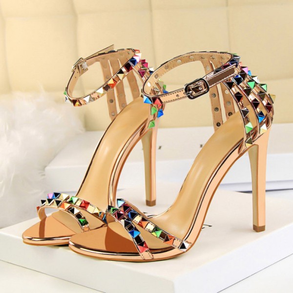 Fashion Women Sexy 11cm High Heels Rivets Studded ...