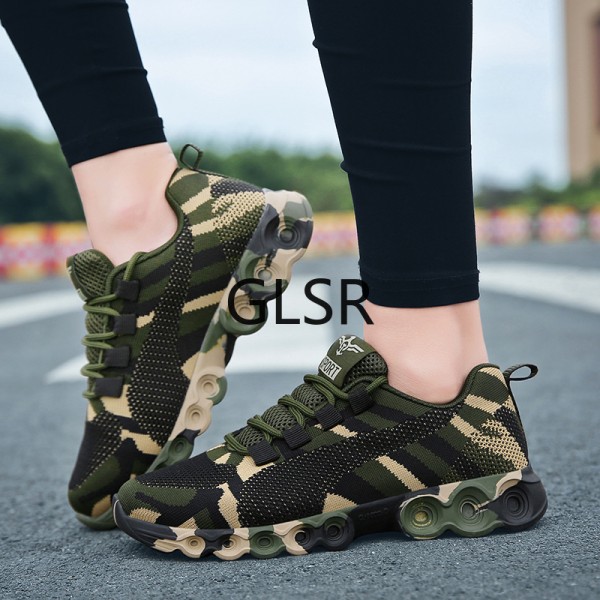 Couple Casual Camouflage Pattern Lace Up Design Breathable Sneakers