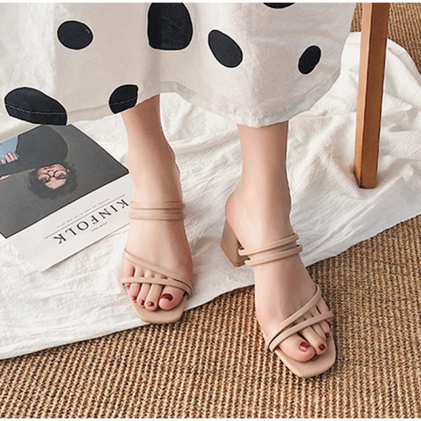 Women Elegant Summer Outside Cross Design Open Toe...