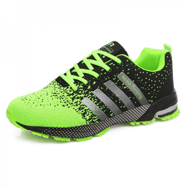 Couple Fashion Sports Lace-Up Design Mesh Breathable Shock Absorbing Thick Sole Sneakers