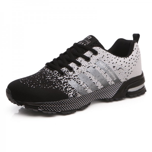 Couple Fashion Sports Lace-Up Design Mesh Breathable Shock Absorbing Thick Sole Sneakers