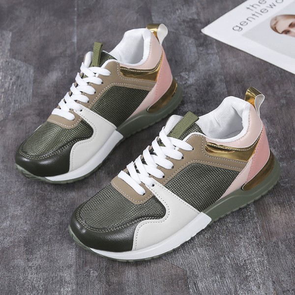 Women Casual Sports Lace-Up Design Mesh Breathable Platform Sneakers