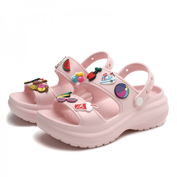 Women Fashion Cartoon Decorative Solid Color Platform Sandals