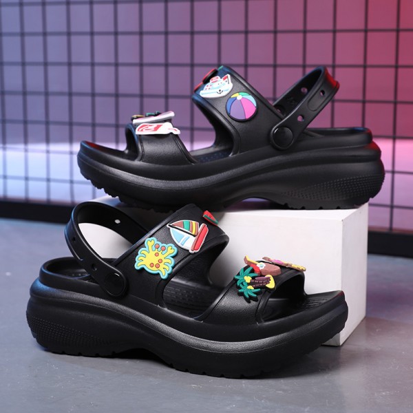 Women Fashion Cartoon Decorative Solid Color Platform Sandals