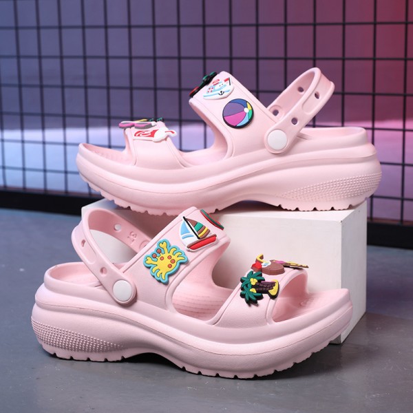 Women Fashion Cartoon Decorative Solid Color Platform Sandals