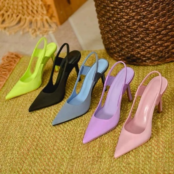 Women'S Fashion Pointed Toe Solid Color Stiletto S...