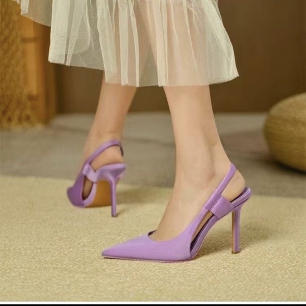 Women'S Fashion Pointed Toe Solid Color Stiletto Sandals