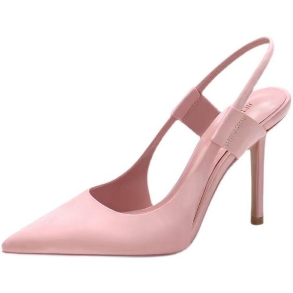 Women'S Fashion Pointed Toe Solid Color Stiletto Sandals