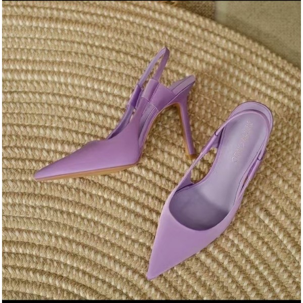 Women'S Fashion Pointed Toe Solid Color Stiletto Sandals