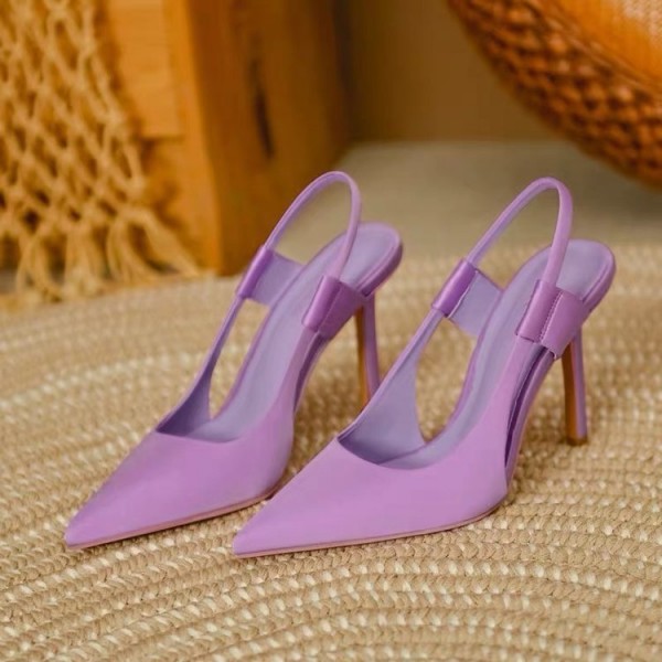 Women'S Fashion Pointed Toe Solid Color Stiletto Sandals