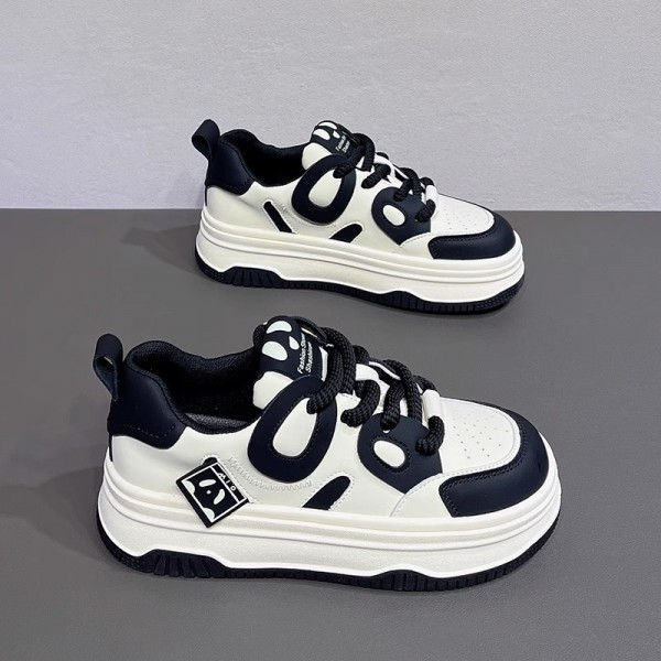 Women Fashion Casual Round Toe Color Block Thick-Soled Sneakers