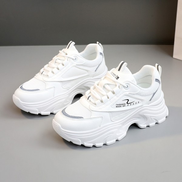 Women Fashion Casual Breathable Mesh Thick-Soled Sneakers