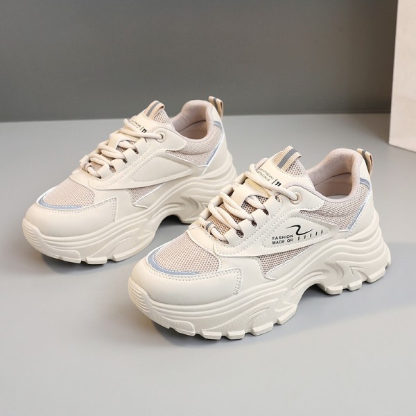 Women Fashion Casual Breathable Mesh Thick-Soled Sneakers