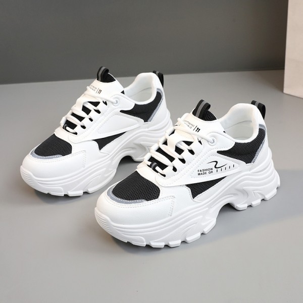 Women Fashion Casual Breathable Mesh Thick-Soled Sneakers