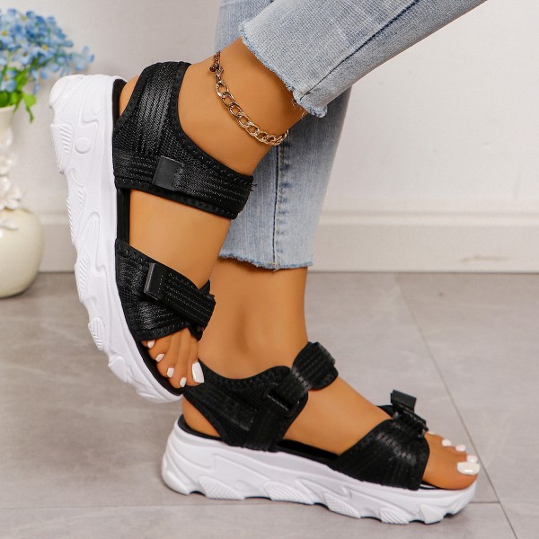 Summer Women Fashion Plus Size Thick-Soled Velcro Sandals