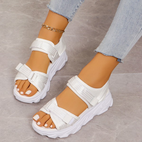 Summer Women Fashion Plus Size Thick-Soled Velcro Sandals