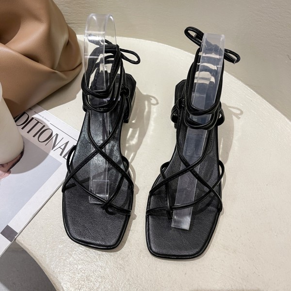 Women Fashion Casual Strap Square Toe Sandals