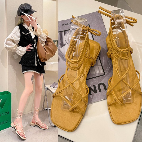 Women Fashion Casual Strap Square Toe Sandals