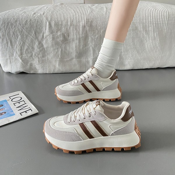 Summer Women Fashion Casual Breathable Thick-Soled Lace-Up Sneaker