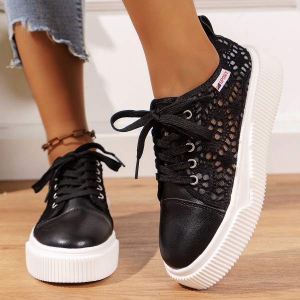 Summer Women Casual Plus Size Mesh Breathable Thick-Soled Sneaker