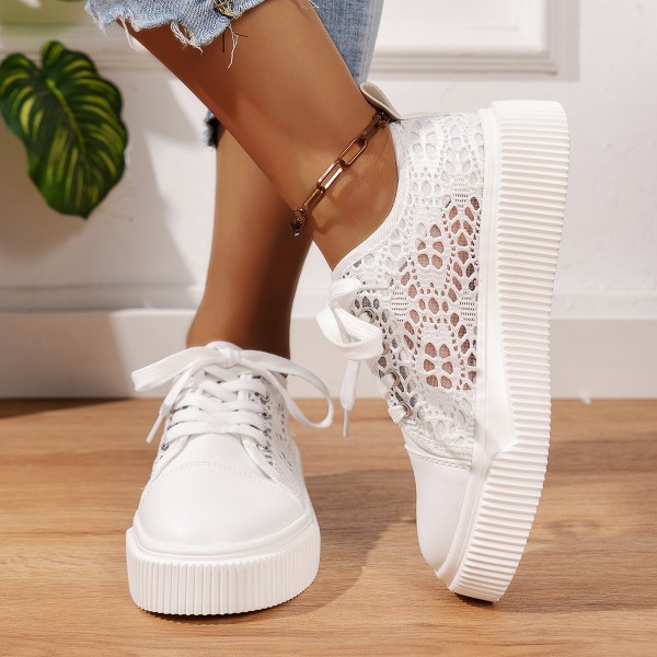 Summer Women Casual Plus Size Mesh Breathable Thick-Soled Sneaker