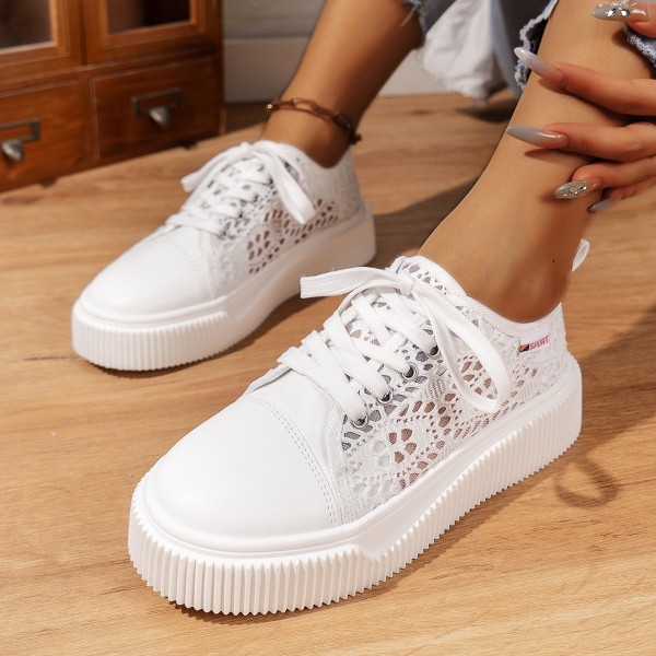 Summer Women Casual Plus Size Mesh Breathable Thick-Soled Sneaker